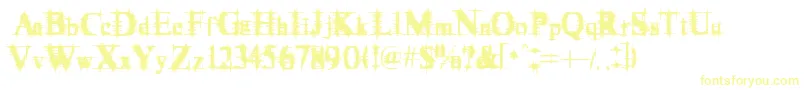 Cymptums Font – Yellow Fonts on White Background