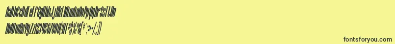 SfBaroquesqueCondensedOblique Font – Black Fonts on Yellow Background
