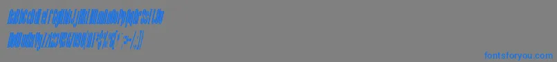フォントSfBaroquesqueCondensedOblique – 灰色の背景に青い文字