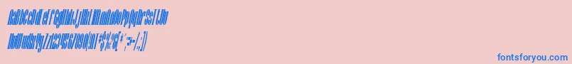 フォントSfBaroquesqueCondensedOblique – ピンクの背景に青い文字