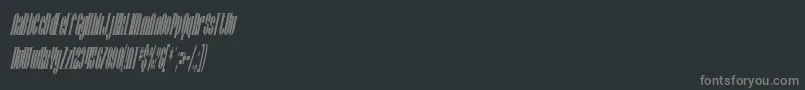 フォントSfBaroquesqueCondensedOblique – 黒い背景に灰色の文字