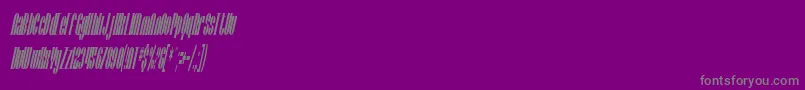 Więcej informacji o czcionce SfBaroquesqueCondensedOblique Czcionka SfBaroquesqueCondensedOblique – szare czcionki na fioletowym tle