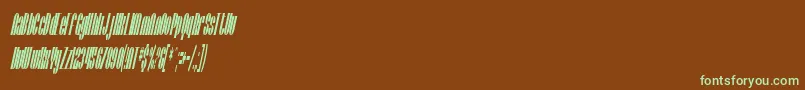 SfBaroquesqueCondensedOblique Font – Green Fonts on Brown Background