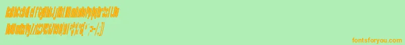 Fonte SfBaroquesqueCondensedOblique – fontes laranjas em um fundo verde