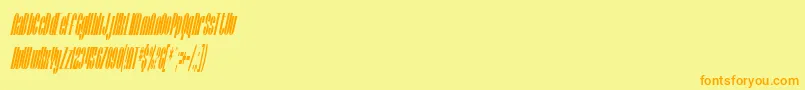 Police SfBaroquesqueCondensedOblique – polices orange sur fond jaune