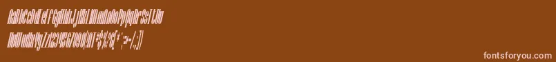 SfBaroquesqueCondensedOblique Font – Pink Fonts on Brown Background