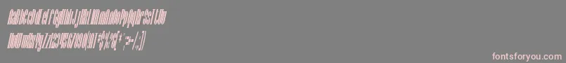 Więcej informacji o czcionce SfBaroquesqueCondensedOblique Czcionka SfBaroquesqueCondensedOblique – różowe czcionki na szarym tle