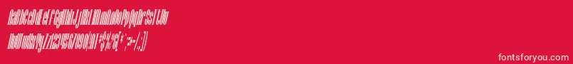 SfBaroquesqueCondensedOblique Font – Pink Fonts on Red Background