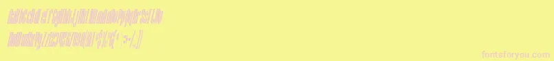 SfBaroquesqueCondensedOblique Font – Pink Fonts on Yellow Background