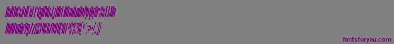 SfBaroquesqueCondensedOblique-Schriftart – Violette Schriften auf grauem Hintergrund