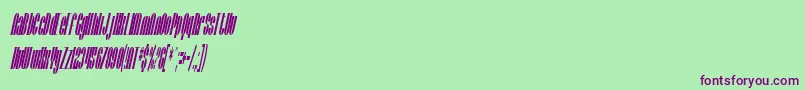 SfBaroquesqueCondensedOblique Font – Purple Fonts on Green Background