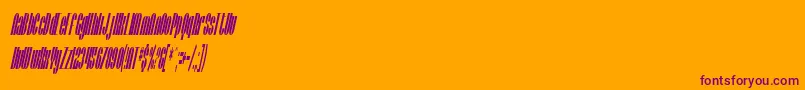 SfBaroquesqueCondensedOblique Font – Purple Fonts on Orange Background
