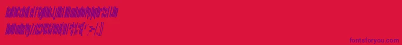 SfBaroquesqueCondensedOblique-Schriftart – Violette Schriften auf rotem Hintergrund