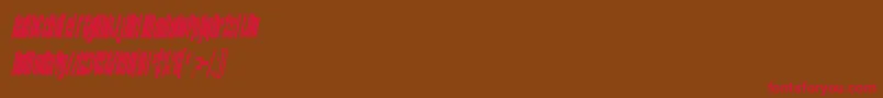 SfBaroquesqueCondensedOblique Font – Red Fonts on Brown Background