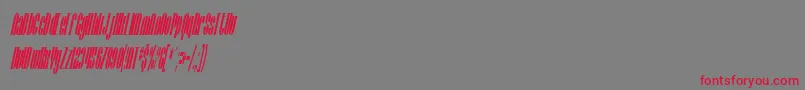 フォントSfBaroquesqueCondensedOblique – 赤い文字の灰色の背景