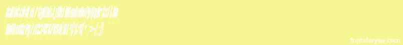 Czcionka SfBaroquesqueCondensedOblique – białe czcionki na żółtym tle