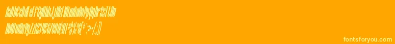 Шрифт SfBaroquesqueCondensedOblique – жёлтые шрифты на оранжевом фоне
