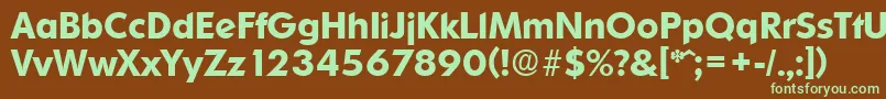 OrnitonsDemibold-fontti – vihreät fontit ruskealla taustalla