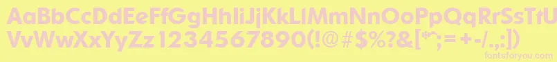 OrnitonsDemibold-fontti – vaaleanpunaiset fontit keltaisella taustalla