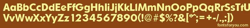 OrnitonsDemibold-fontti – keltaiset fontit ruskealla taustalla