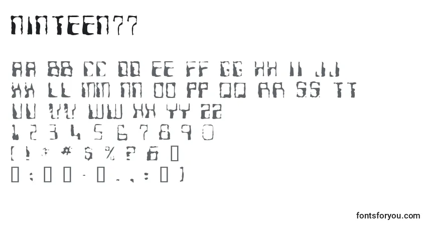 Czcionka Ninteen77 – alfabet, cyfry, specjalne znaki