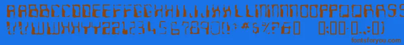 Czcionka Ninteen77 – brązowe czcionki na niebieskim tle