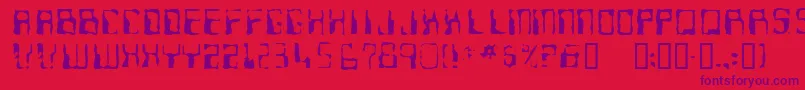 Ninteen77-fontti – violetit fontit punaisella taustalla
