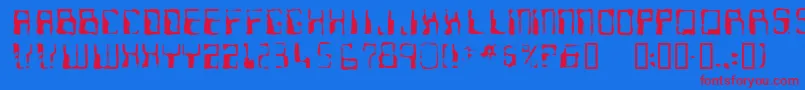 Ninteen77 Font – Red Fonts on Blue Background