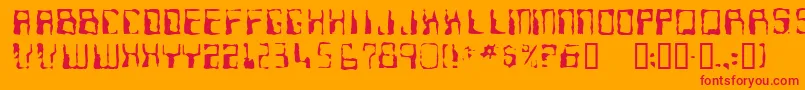 Ninteen77 Font – Red Fonts on Orange Background