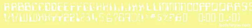 Ninteen77 Font – White Fonts on Yellow Background