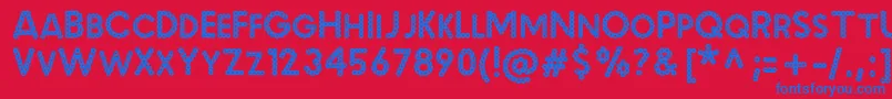 MalacheCrunch Font – Blue Fonts on Red Background