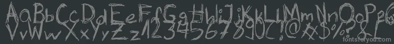 フォントSkribble – 黒い背景に灰色の文字