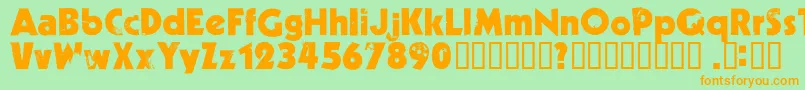 Weitere Informationen zur Decade ffy-Schriftart Decade ffy-Schriftart – Orangefarbene Schriften auf grünem Hintergrund