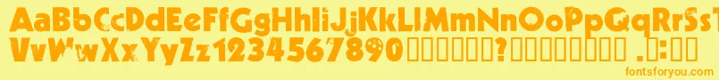 Fonte Decade ffy – fontes laranjas em um fundo amarelo
