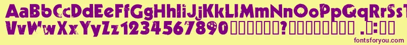 Decade ffy Font – Purple Fonts on Yellow Background