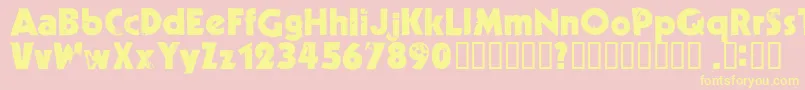 Police Decade ffy – polices jaunes sur fond rose