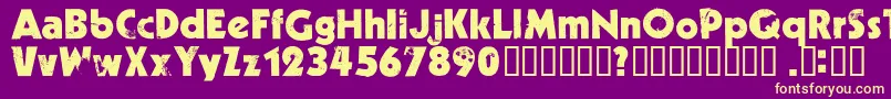 Decade ffy Font – Yellow Fonts on Purple Background