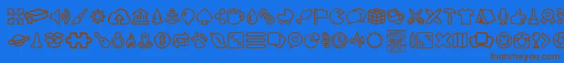 OutlineMix Font – Brown Fonts on Blue Background