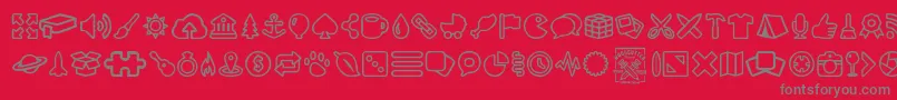 フォントOutlineMix – 赤い背景に灰色の文字