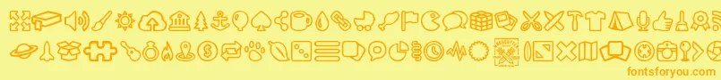 OutlineMix Font – Orange Fonts on Yellow Background