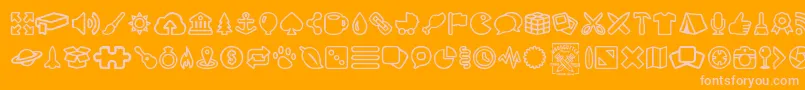 OutlineMix Font – Pink Fonts on Orange Background