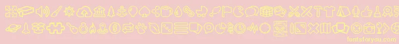OutlineMix Font – Yellow Fonts on Pink Background