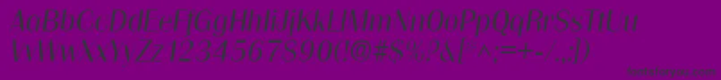 GrenobleLightSfItalic Font – Black Fonts on Purple Background