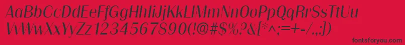GrenobleLightSfItalic Font – Black Fonts on Red Background