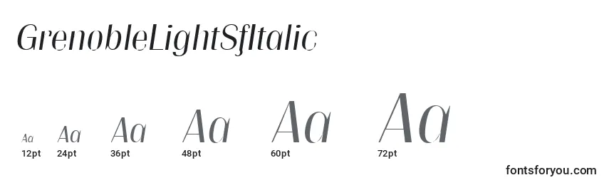 GrenobleLightSfItalic Font Sizes