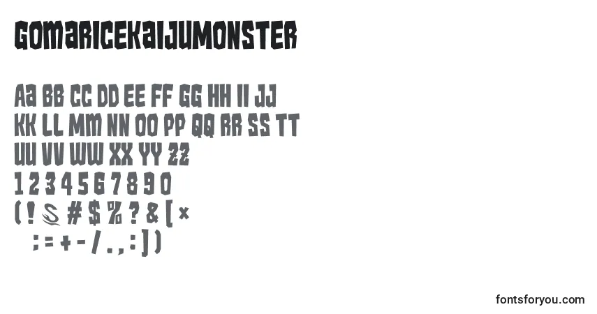 Fuente GomariceKaijuMonster - alfabeto, números, caracteres especiales