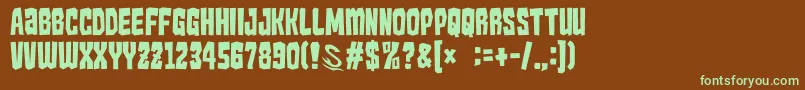 GomariceKaijuMonster Font – Green Fonts on Brown Background