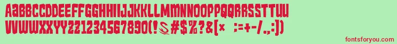 GomariceKaijuMonster Font – Red Fonts on Green Background