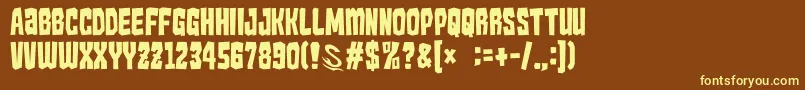 GomariceKaijuMonster Font – Yellow Fonts on Brown Background