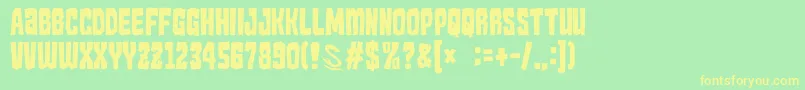 GomariceKaijuMonster Font – Yellow Fonts on Green Background